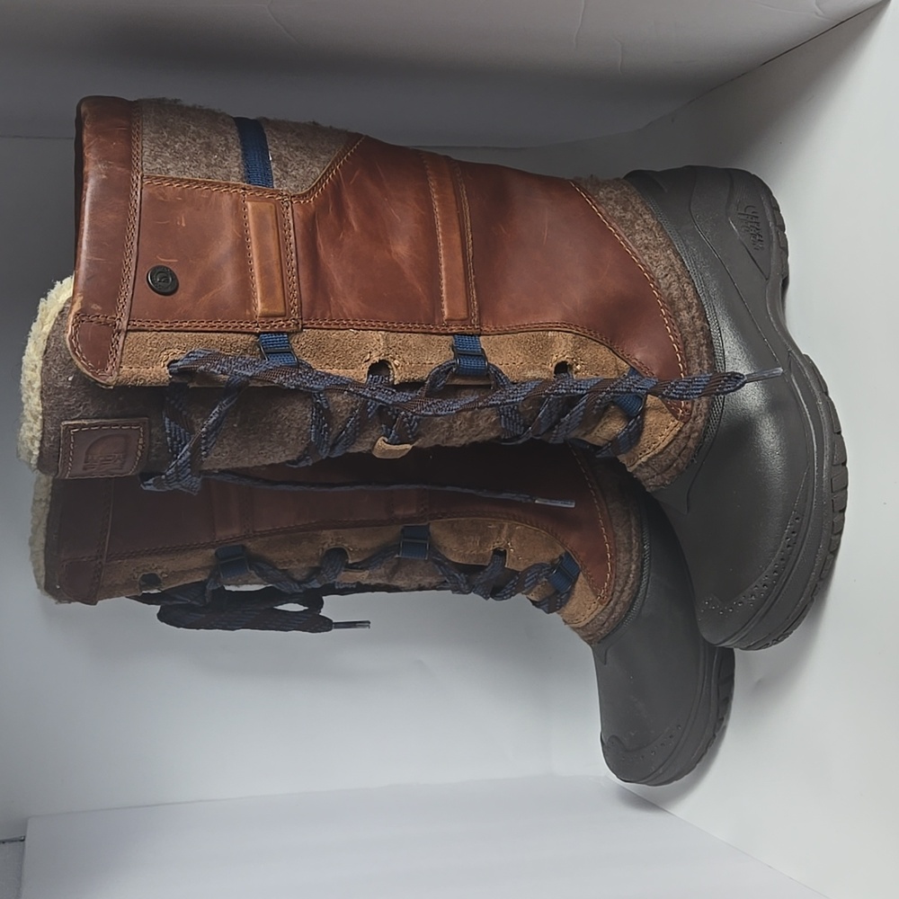 The North Face Shellista IV Tall Brown Tan Lace-Up Winter Boots Sz 5 Waterproof